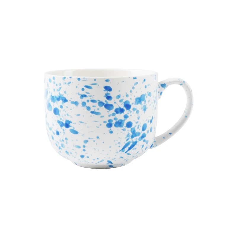 Custom Splatter Paint Speckled Coffee Mug Porcelain Splash Ink 15oz Nordic Ceramic Cup for Gift