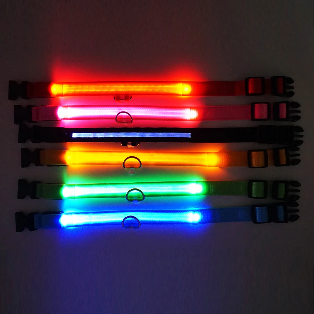 Rechargeable LED Dog Collar Waterproof 3 Flash Modes Light Up Pet Collars for Dogs Cats