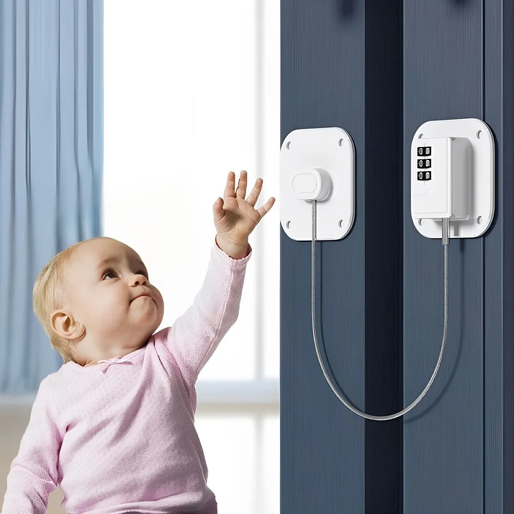 Multi-purpose Stainless Steel Wire Baby Safety Protection Lock for Cabinet Drawer Mechanical Combination Safety Child Locks