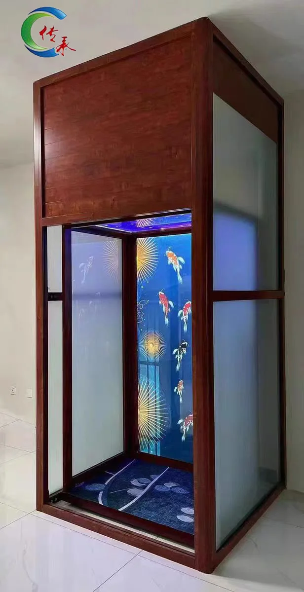 Small Home Elevator for Villas with Simple Hydraulic Traction for Two to Eight Floors No Machine Room or Bottom Pit Required