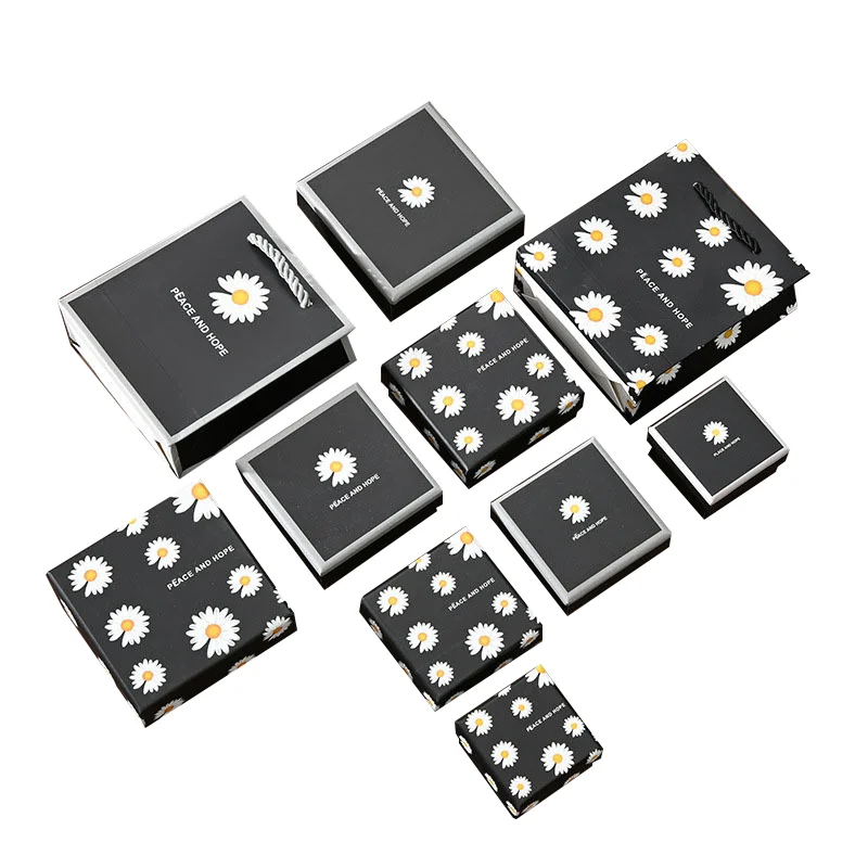 Wholesale Luxury Daisy Jewelry Packaging Box Necklace Bracelet Heaven And Earth Cover Carton