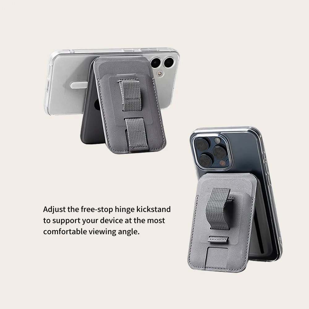 Wholesale id card holder stand wallet detachable leather magnetic mobile phone card holder