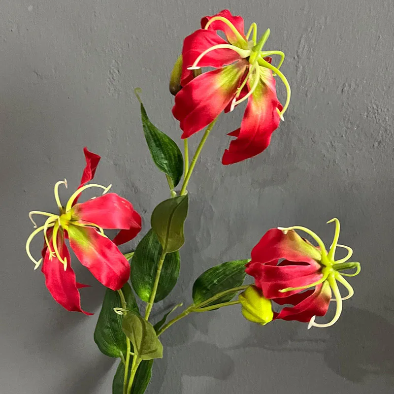 3D printing real touch lilies latex 3 heads artificial flowers lily for home decoration