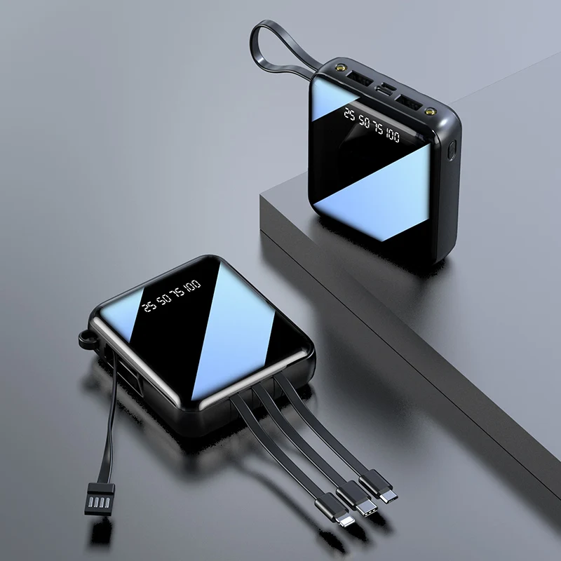 2022 New Products Factory Selling With cable Delicate Li-polymer Battery Pack 10000mAh Mimi Power Bank Mobile Charger