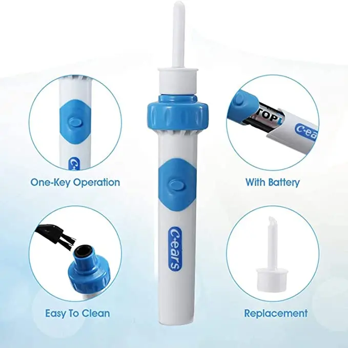 Electric Ear Suction Device,Portable Comfortable Efficient Automatic Electric Vacuum Soft Ear Pick Ear Cleaner Easy Earwax