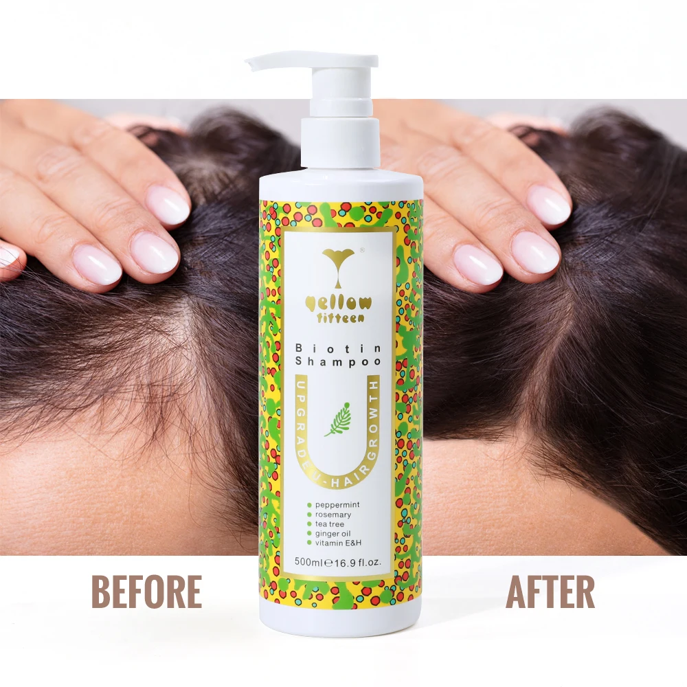 250ml 500ml 1000ml Rosemary peppermint silicone free biotin good smooth shampoo for hair growth