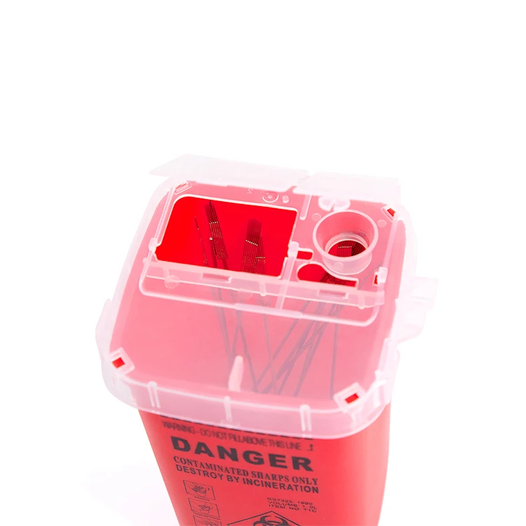 Needles Waste Bucket Mini Trash Cans Disposable Sharps Blades Cartridge Box PMU Tattoo Medical Bottle Supplies Container Plastic