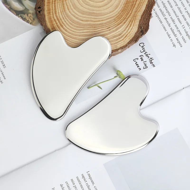 Dropshipping Products 2024 Metal Scraping Stainless Steel Gua Sha Tool Massager Heart Shape Facial Beauty Gua Sha