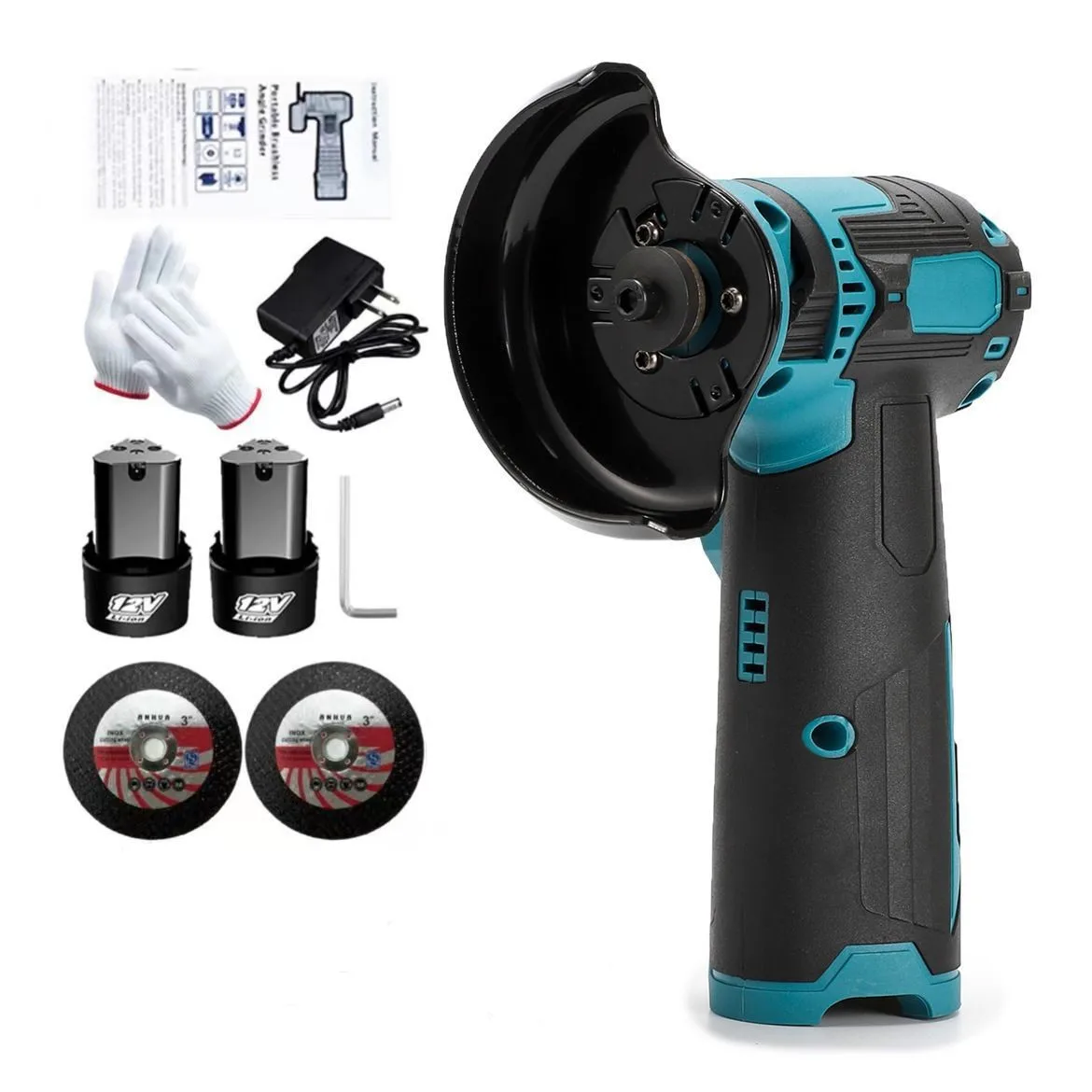 12v cordless Lithium Electric angle grinder 76mm Multi Saw Blade Set Handheld Mini Cutting Machine