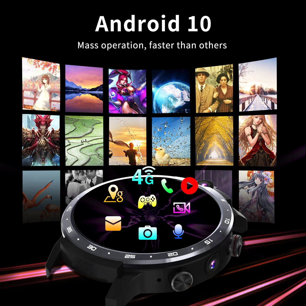 2 in 1 luxury smart bracelet for women men with play android sim card built 4g