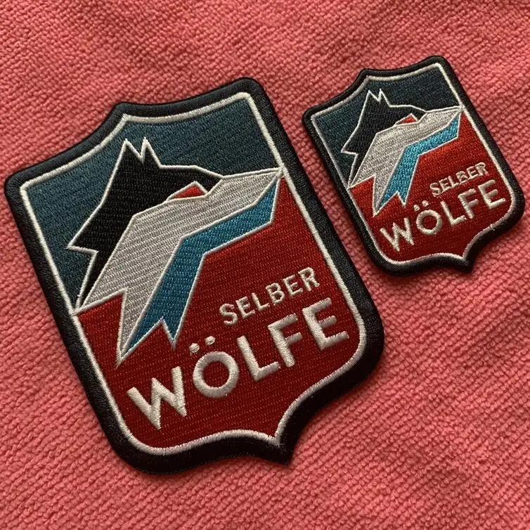 Professional design felt embroidery emblem,laser cut embroidery badge for hoodies