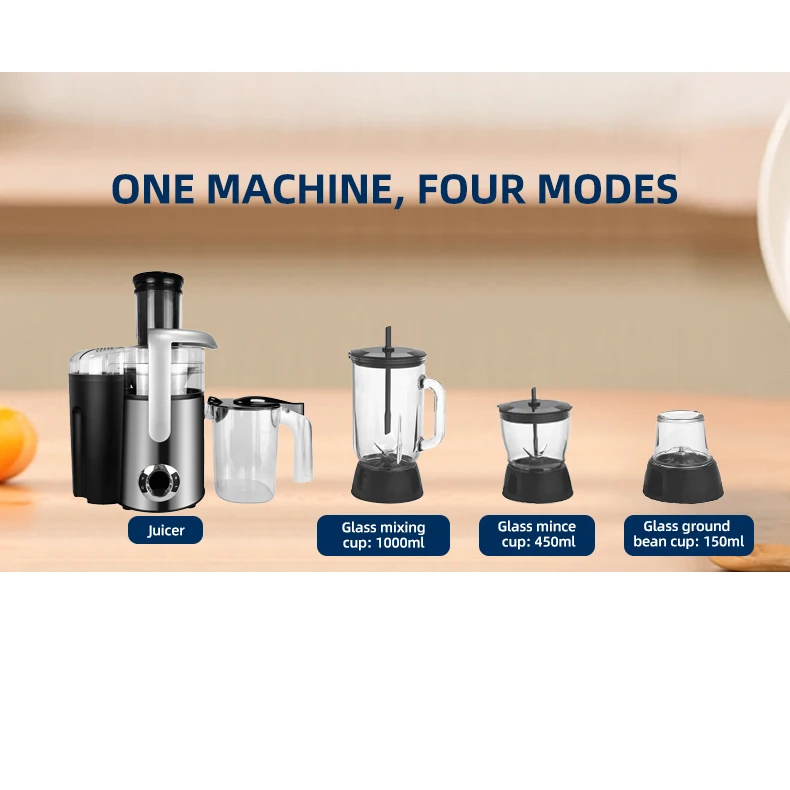 Popular Electric Fruit Vegetable Mixer Household Juice Extractor 4 In 1 Commercial Blender Grinder