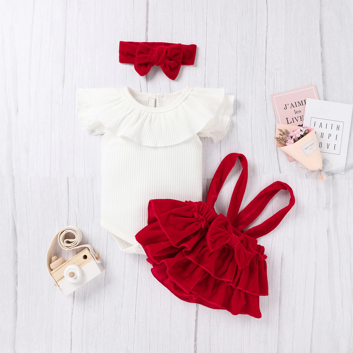 
2021 new design ropa bebes baby girl solid color romper headband children clothes set new born set baby clothing set 