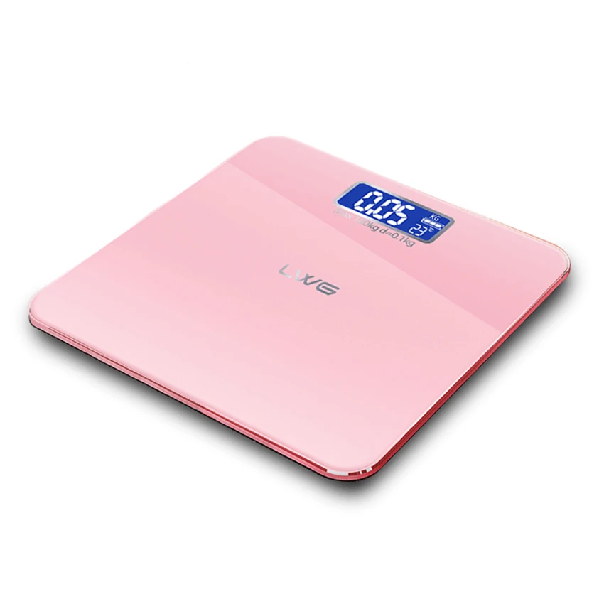 2023 180kg smooth square body weighting bathroom calibration glass scale