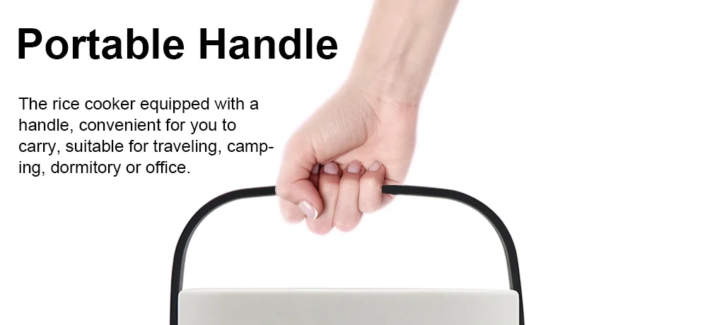 1.2L Multi-Cooker Mini Electric Rice Cooker with Non-Stick Inner, Timer and Keep Warm Function, Portable Handle, For 1-2 Persons