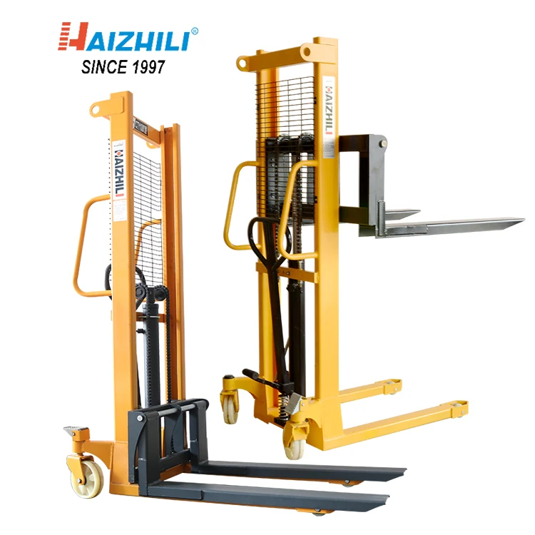 
HaizhiLi Handling Equipment Warehouse hand pallet stacker mini forklift stacker 