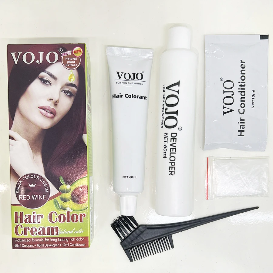 VOJO Wholesale OEM Permanent Hair Coloring Dye Natural Herbal Professional Salon Hair Color Cream
