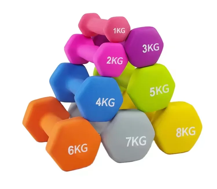 Wholesale Custom Logo 1-3kg Dumbbell Set With Rack Colored Vinyl/Neoprene Dumbbell Set Yoga Pilates Dumbbells