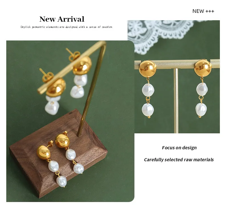 Женские серьги-гвоздики с жемчугом