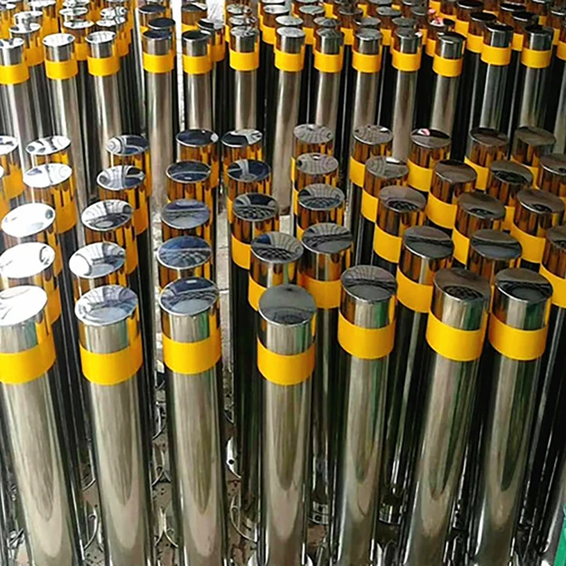 Customized Size Road Traffic Safety Stainless Steel Silver Road Bollards