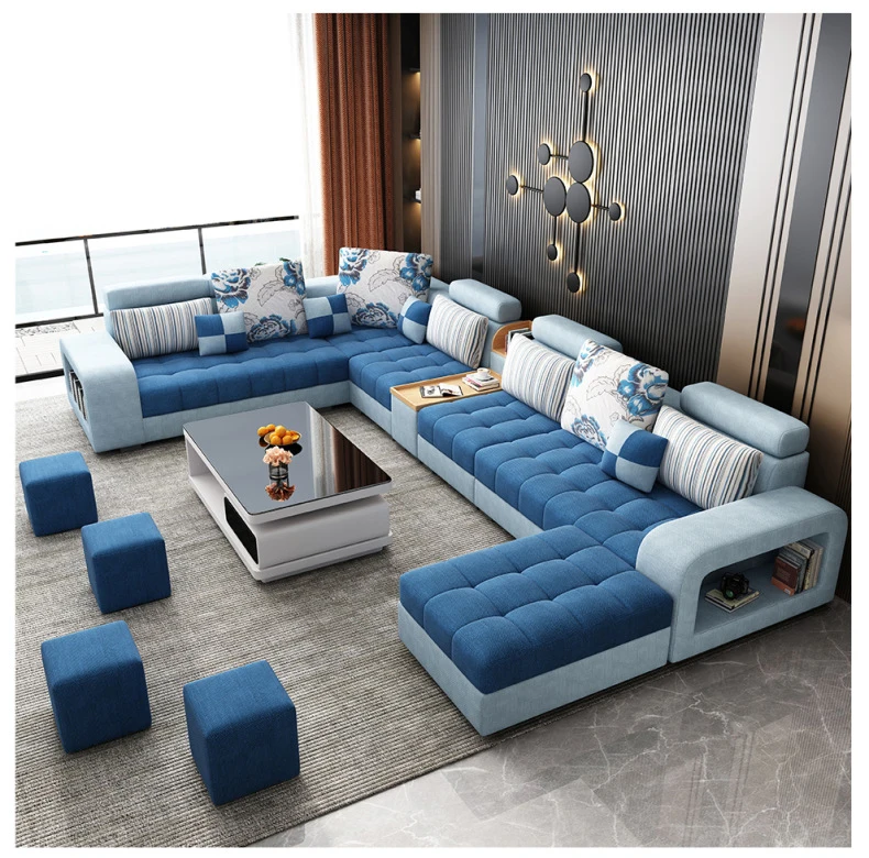 Modular Modern Corner Beds Sectional L shape Sofa Set Furniture Couch  Living Room Sofas