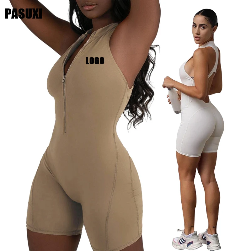 PASUXI Sleeveless Fitness Clothing Women Activewear Sportswear Yoga Seamless Set Workout Rompers Women Plus Size Jumpsuits