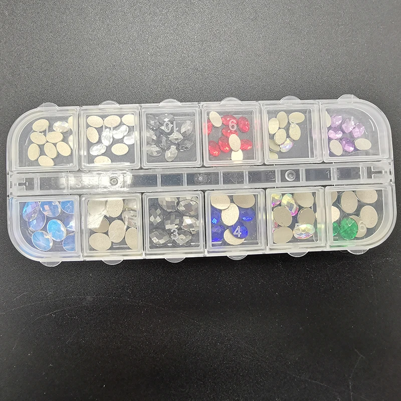 HZRcare Wholesale High Quality 1440 Nail Flatback K9 Multi Colors Mixed Different Shape Rhinestones in Packing Box.jpg