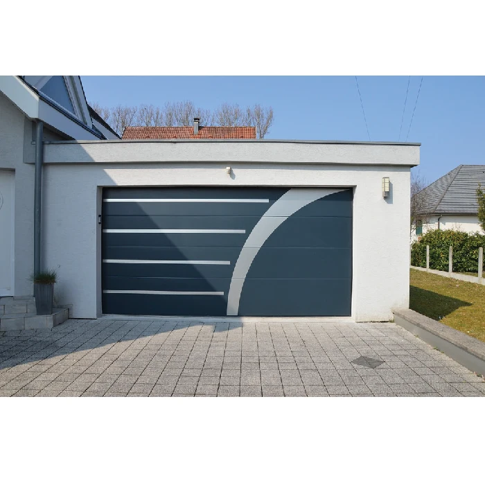
Topwindow Ce Approved Low Price Residential Automatic Black Aluminum Tempered Glass Full View Sectional Modern Garage Door 
