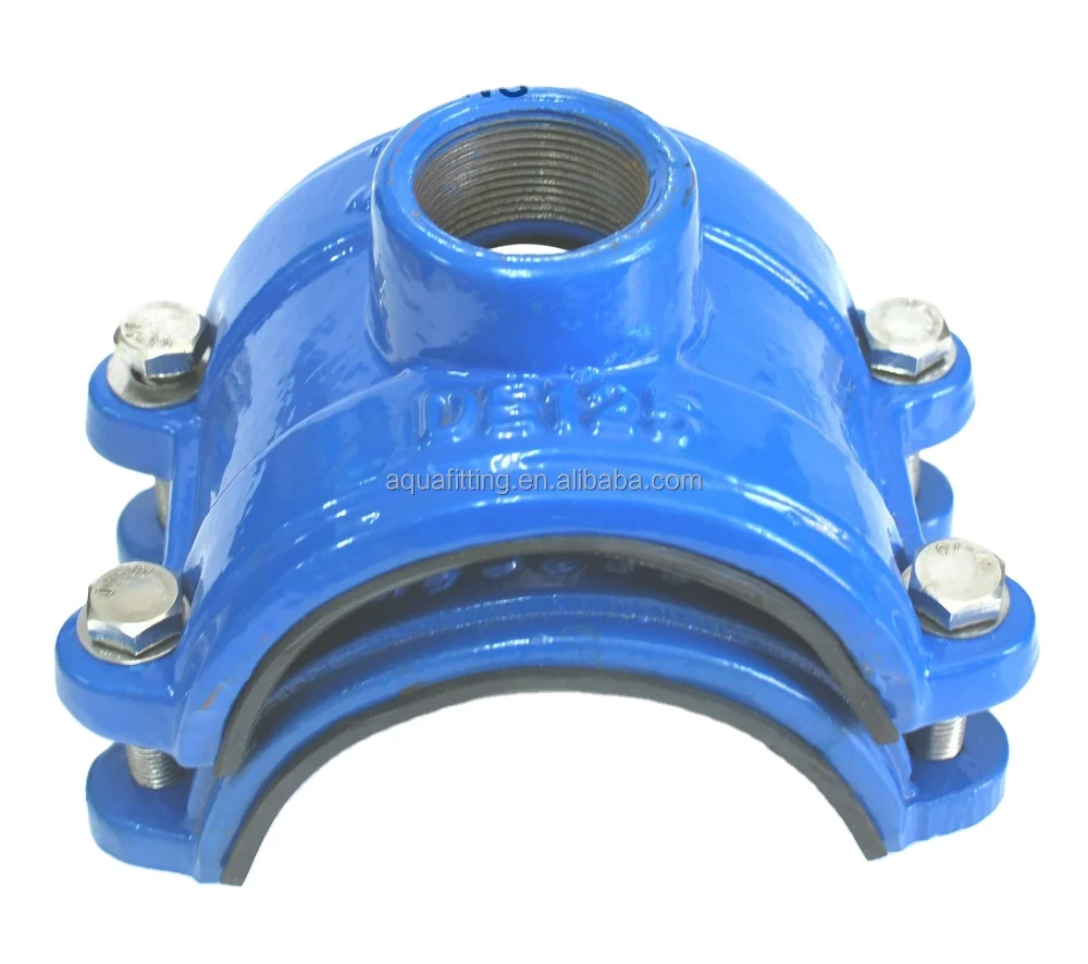 ductile iron saddle clamp for pvc pe pipe