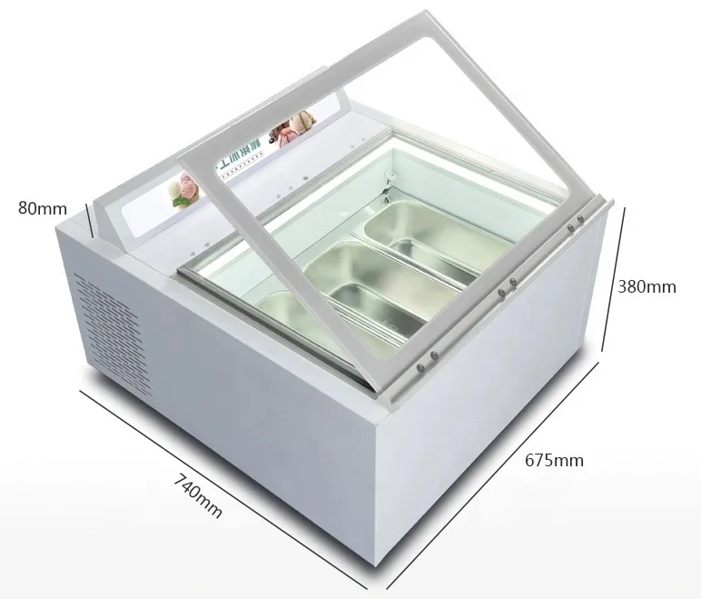 Self-Service Open-Door Desktop Ice Cream and Yogurt Display Cabinet Thick Cut Cooler Refrigerator for Cake Application