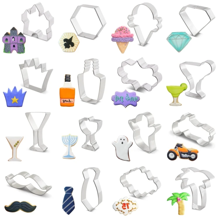 Stainless Steel Wedding Ice Cream Cone Martini Glass Cookie Cutter Palm Tree Cookie Cutter