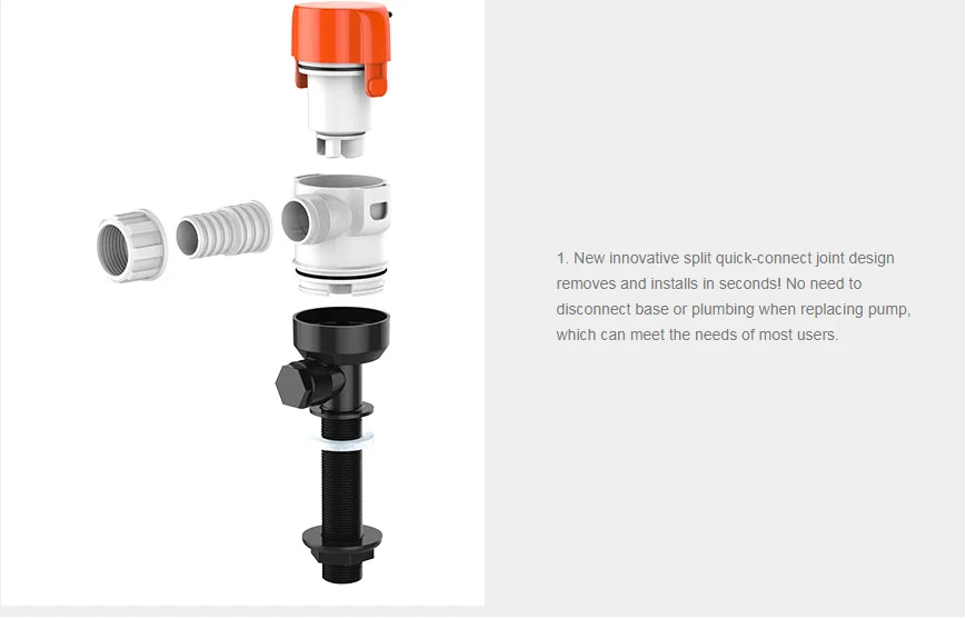 Seaflo 2000 GPH 12v Submersible Boat Marine Plumbing Electric Bilge Pump Easy install 360 rotation