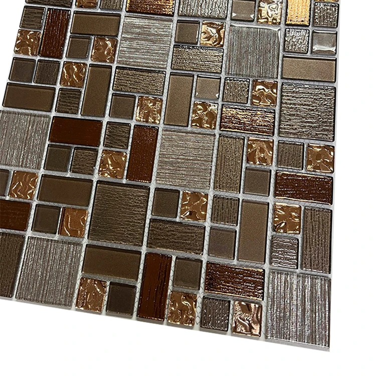 art decorative beveled mirror bohemian crystal foil glass mix diamond backsplash wall mosaic tile