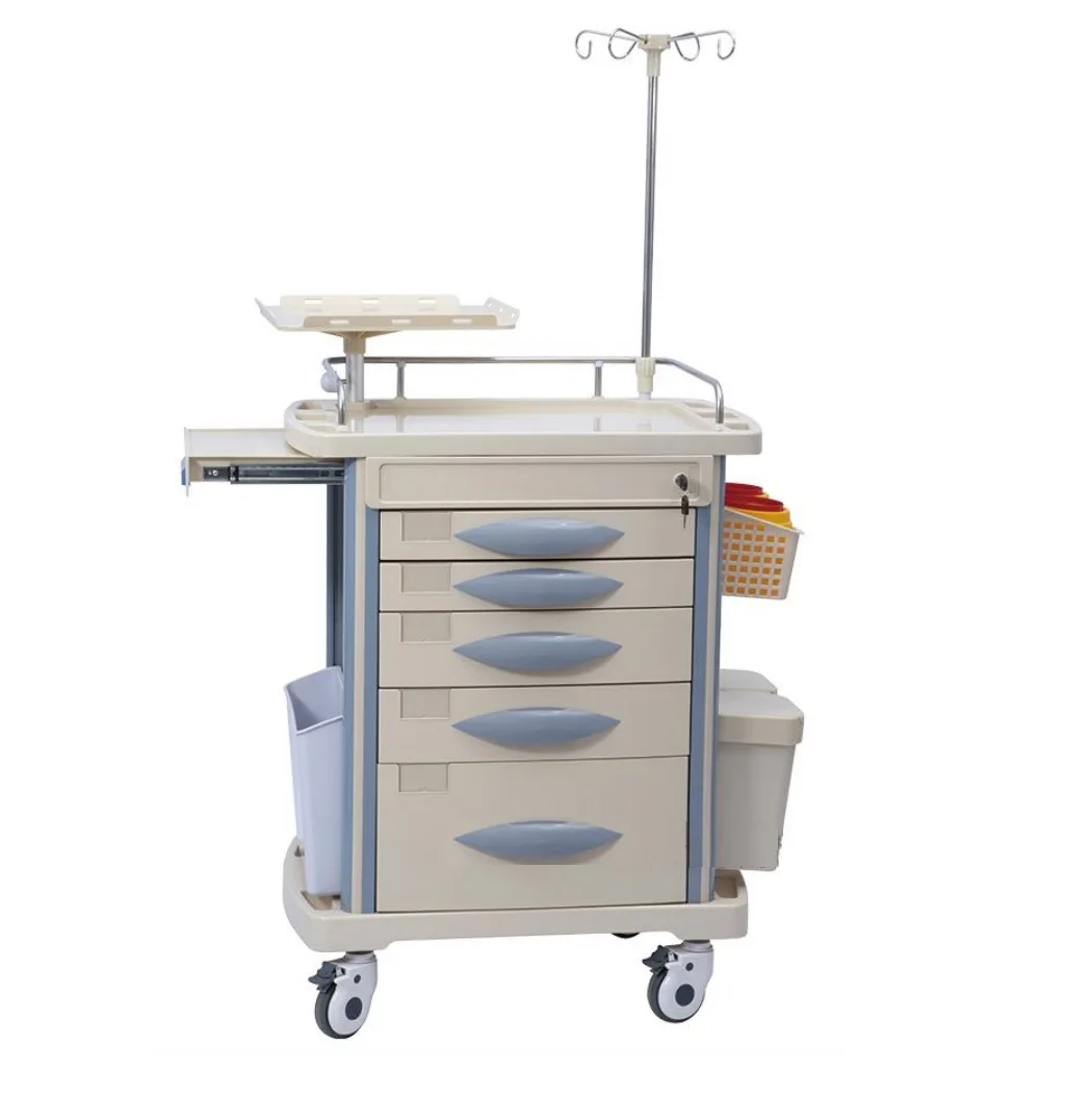 Factory Price Hospital ABS Medical Nursing Cart Emergency Crash Trolley Clinic Transfusion Trolley for Hospital
