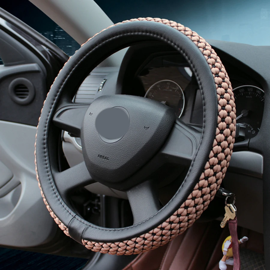 High Quality Anti-Slip Breathable 38cm Auto Car SUV Steering Wheel Cover