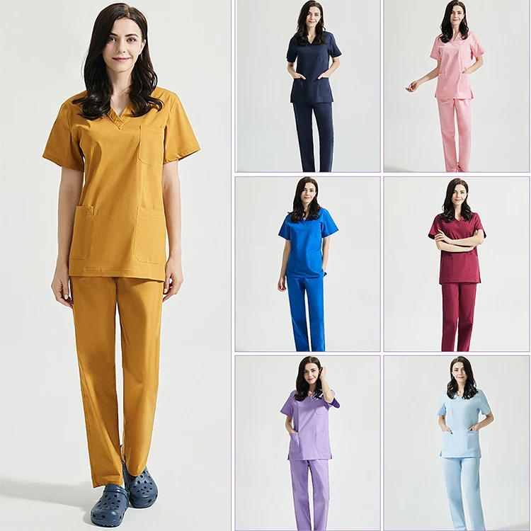 Hot New style Nursing Hospital Uniform Medical Fig Scrubs Set Women Nurse Uniform Suit