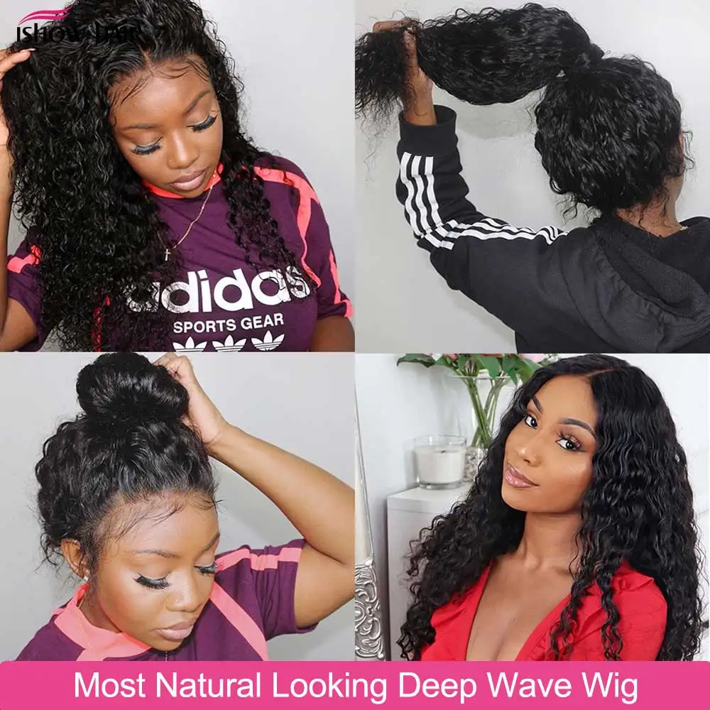 XBL перуанский волос глубокая волна парики HD прозрачный фронта шнурка человеческих волос парики 13x6 предварительно 150% Плотность парики из натуральных волос