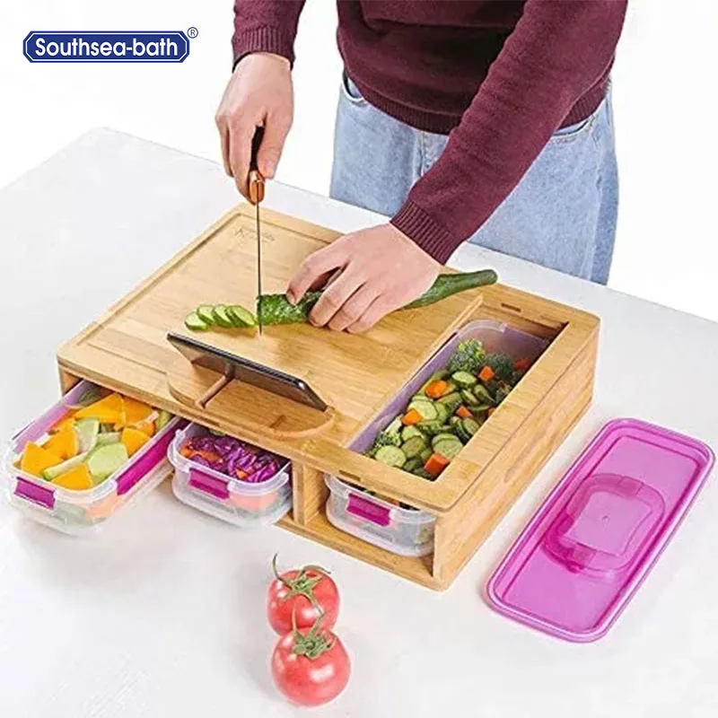 Custom kitchen bamboo and wooden cheese chopping block cutting board