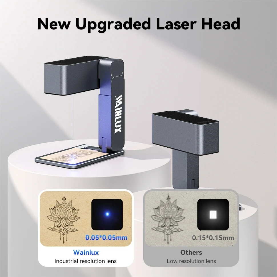 WAINLUX Z3 Laser Engraver Cutter 60W Portable Foldable Engraving Machine Auto Focus 600mm/s High Precision Printer For Metal