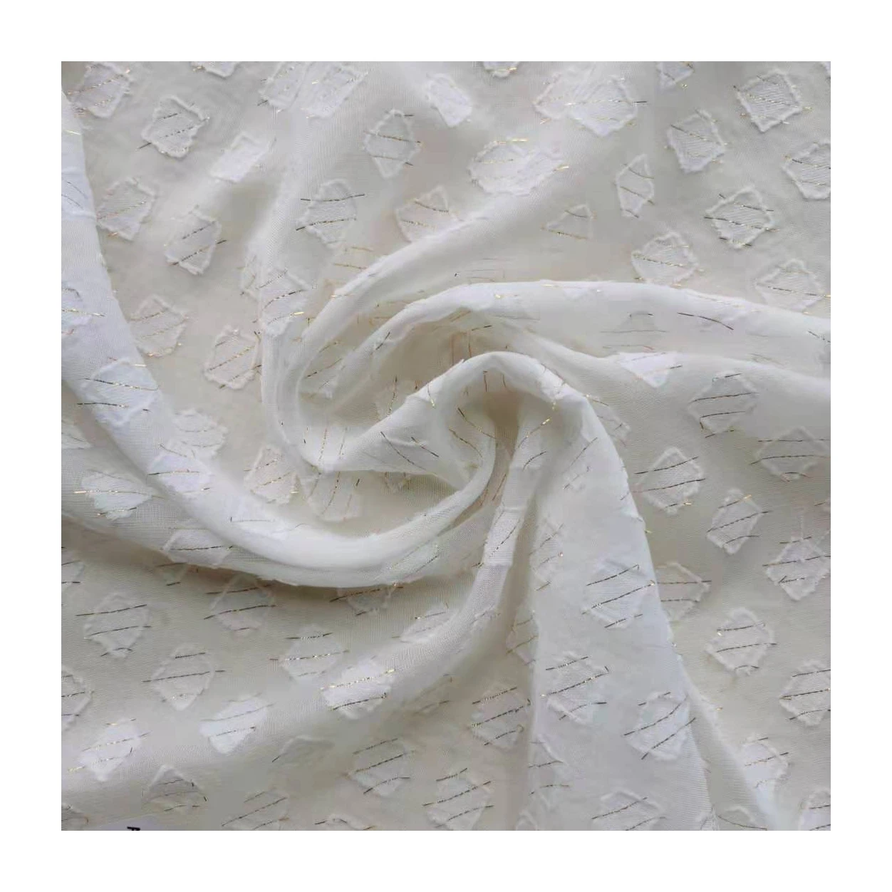 
 Обрезанная мотивная Ткань, 100% полиэстер, поплин, ткань с металлической вышивкой, швейцарская ткань в горошек для платья, блузки  