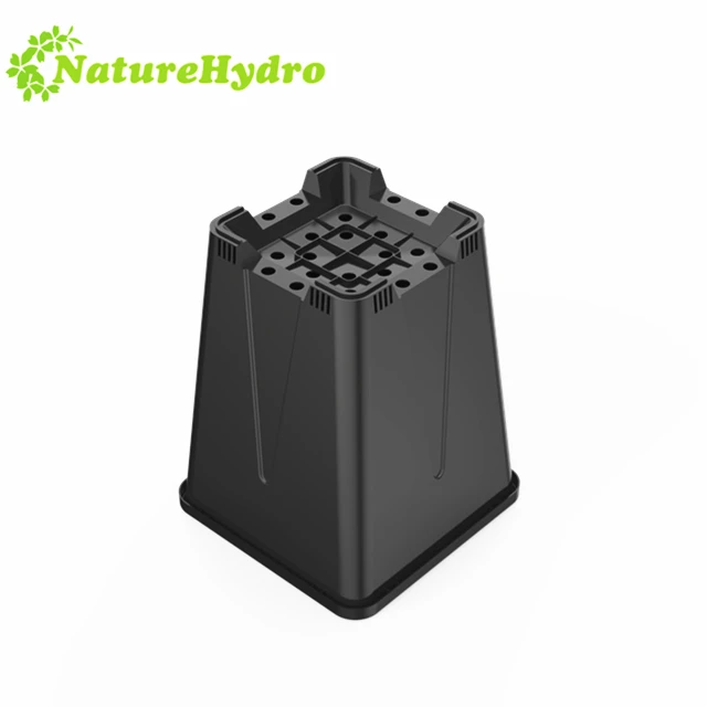 2 Gallon Black Square Plastic Nursery Grow Bucket Plant Pots For Sale