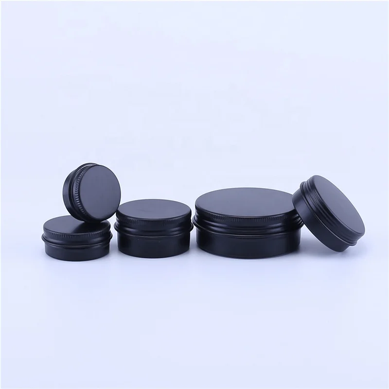 wholesale matte black 10g 15g 20g 30g 60g 100g cosmetic cream scent candles aluminum tin jars