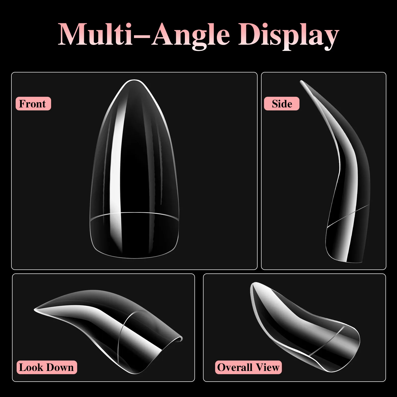 High Quality 100 Pcs /Box 10 Sizes Transparent Special Shape Eagle Claw Artificial Nail Tips For Nail Salon