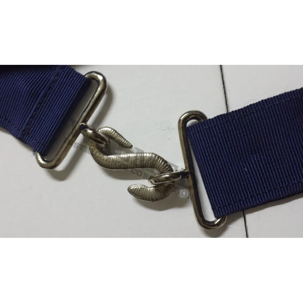 
Masonic Apron -Past Master Apron Royal Blue Silver With Silver Fringe / Masonic Lodge Officer Aprons Masonic Past Master Silver 