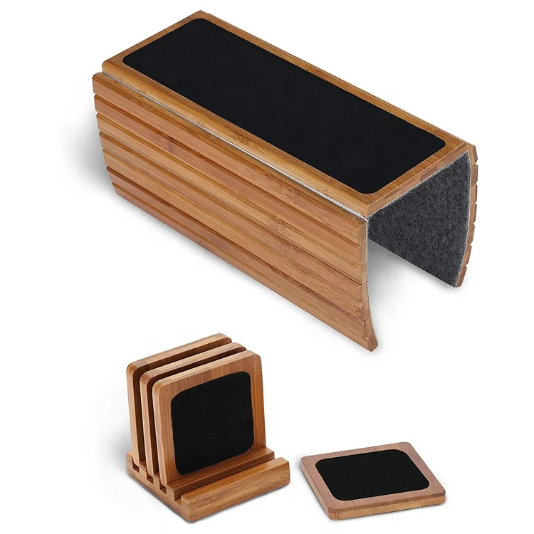 Natural Bamboo Flexible Sofa Arm Tray Table with Non-Slip Felt and Slat Links Armchair Armrest Tray for Eating Snack Dri
