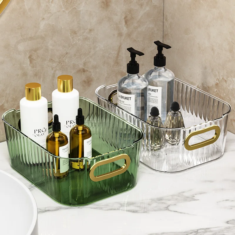 Nordic Style Acrylic Storage Bins Plastic High Quality Makeup Organizer Container Storage Basket