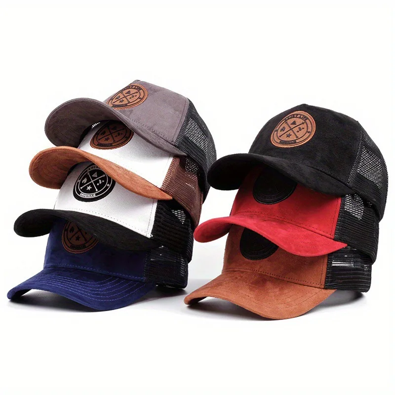 Factory best-selling Suede mesh hat 5 panel customized logo high-quality breathable and fashionable Trucker Cap