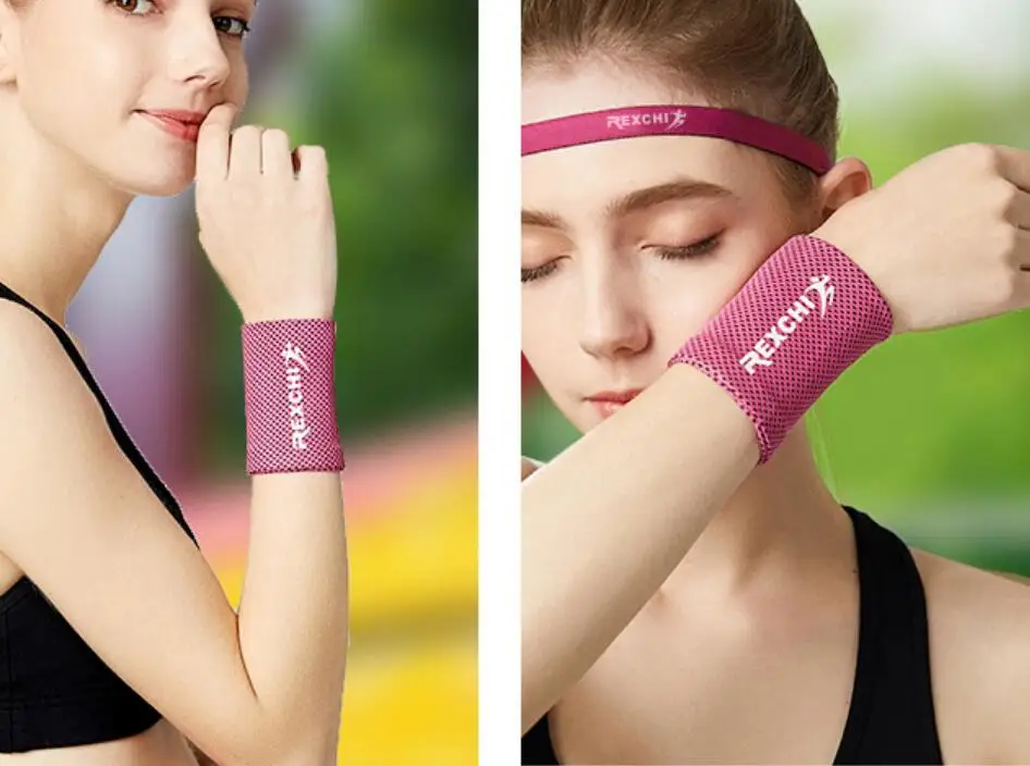 Модные охлаждающие спортивные повязки унисекс из полиэстера, повязка на запястье для баскетбола, тенниса, фитнеса
