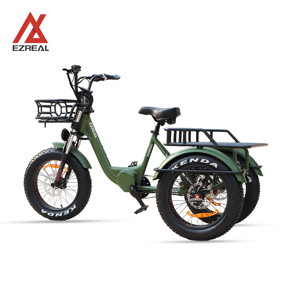 M600 500W BAFANG Mid ETRIKE 3 48V 7 Speed Nexus Three-Wheel EEC Certified Bike Open Body Type Adults Electric Cargo Passenger