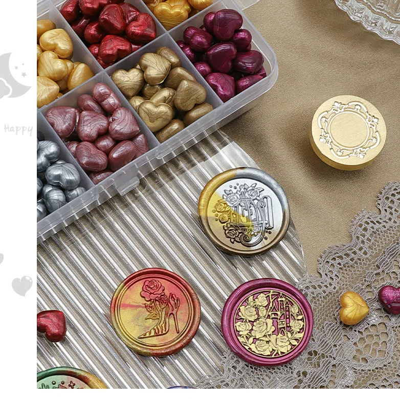 Love Heart Shaped Heating Sealing Wax Beads Fire Paint for Hand Account Envelope Factory Direct Sales Promotional Business Gifts
